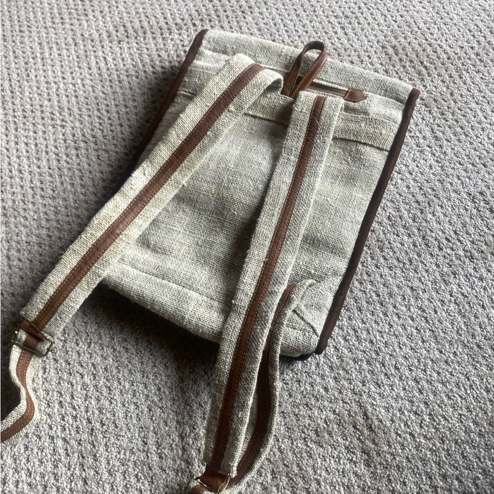 Stiff Burlap Backpack/Bookbag - image 5